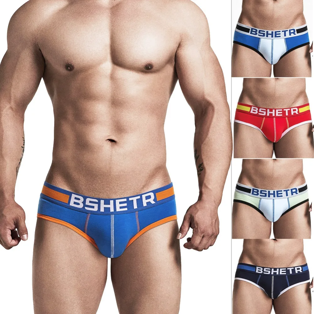 

BSHETR Sexy Men Underwear Boxer U Convex Pouch Slip Cueca Male Panties Mens Gay Cotton Briefs Men's Underpant Man Brand Shorts