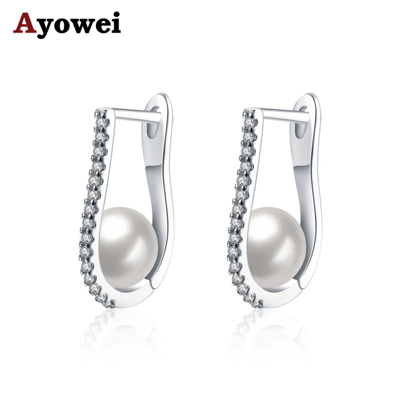 Ayowei romantic crystal white zircon pearl shape silver color hoop earrings women fashion office style dinner jewelry JE1182A
Ayowei romantic crystal white zircon pearl shape silver color hoop earrings women fashion office style dinner jewelry JE1182A