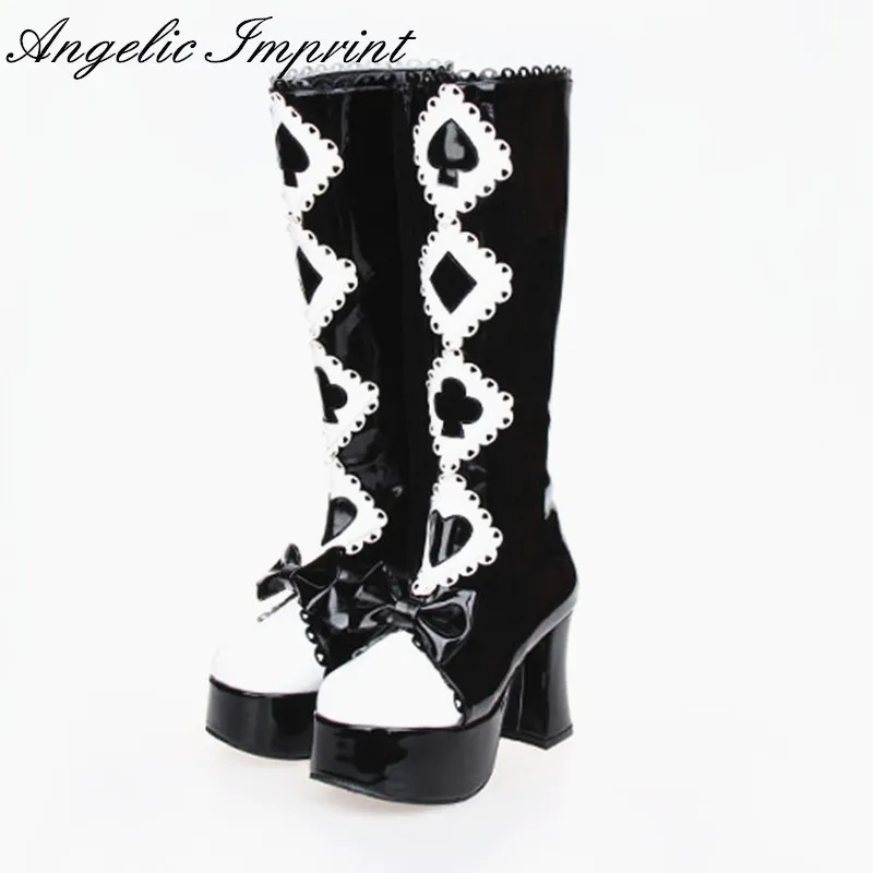 Alice in Wonderland Series Black and White Gothic Queen High Heel Platform Lolita Cosplay High Boots
Alice in Wonderland Series Black and White Gothic Queen High Heel Platform Lolita Cosplay High Boots