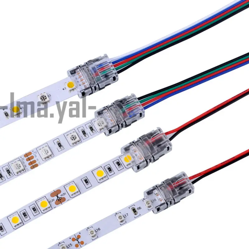 

5pcs 2pin 3pin 4pin 5pin LED Strip Connector for Single RGB RGBW Color 3528 5050 LED Strip to Wire Connection Use Terminals