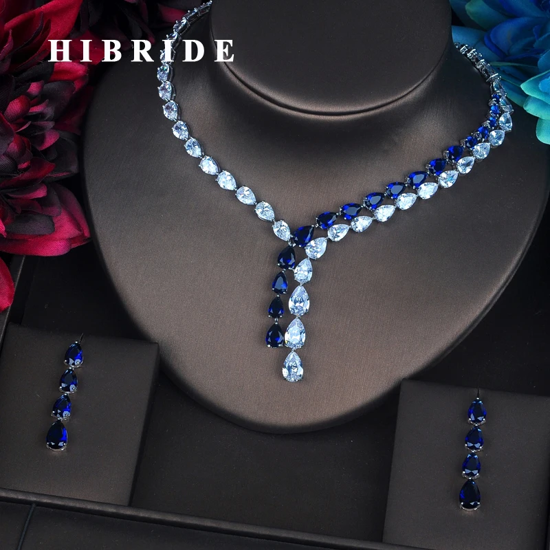 Комплект украшений HIBRIDE для женщин, ожерелье и свадебное платье, прозрачные и голубые каплевидные украшения, N-388
Комплект украшений HIBRIDE для женщин, ожерелье и свадебное платье, прозрачные и голубые каплевидные украшения, N-388