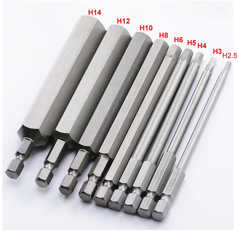 9pcs 100mm length 1/4 Inch Hexagon Hex Shank Magnetic Hex Head Screwdriver Bits H2.5-H14
9pcs 100mm length 1/4 Inch Hexagon Hex Shank Magnetic Hex Head Screwdriver Bits H2.5-H14
