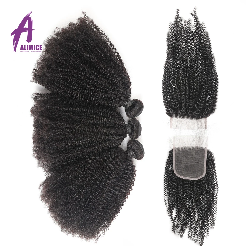 Alimice Afro Kinky Curly 3 Bundles With 4*4 Lace Closure 4B 4C Indian Remy Human Hair Weave Bundles Extensions 8-26 inch
Alimice Afro Kinky Curly 3 Bundles With 4*4 Lace Closure 4B 4C Indian Remy Human Hair Weave Bundles Extensions 8-26 inch