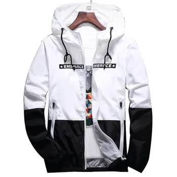 Bomber Hooded Patchwork Jacket Men Casual Slim Windbreaker Jacket Thin Male Outwear Zipper Coat Brand Hot Spring Autumn Clothing
Bomber Hooded Patchwork Jacket Men Casual Slim Windbreaker Jacket Thin Male Outwear Zipper Coat Brand Hot Spring Autumn Clothing