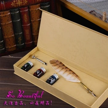 Continental retro quill ink pen feather Fountain Pen set Color Ink with nib free shipping
Continental retro quill ink pen feather Fountain Pen set Color Ink with nib free shipping