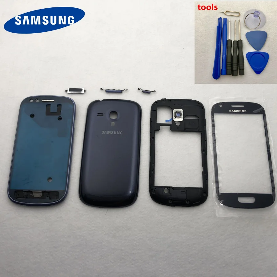 Original OEM For Samsung S3 mini I8190 GT-i8190 Full Housing Case Cover Replacement front glass Battery door cover keypa + tools
Original OEM For Samsung S3 mini I8190 GT-i8190 Full Housing Case Cover Replacement front glass Battery door cover keypa + tools