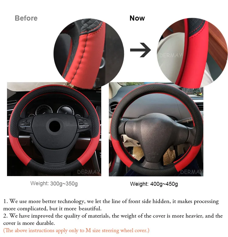PU Leather Universal Car Steering-wheel Cover 38CM Car-styling Sport Auto Steering Wheel Covers Anti-Slip Automotive Accessories