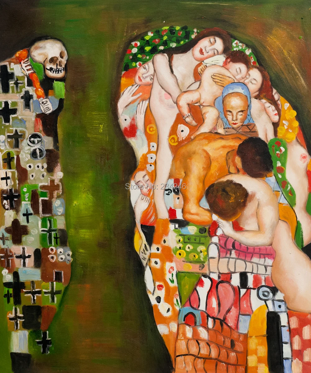 Handpainted Modern Abstract Oil Painting - Death and Life by Gustav Klimt Canvas Art Decoration Paintings
Handpainted Modern Abstract Oil Painting - Death and Life by Gustav Klimt Canvas Art Decoration Paintings