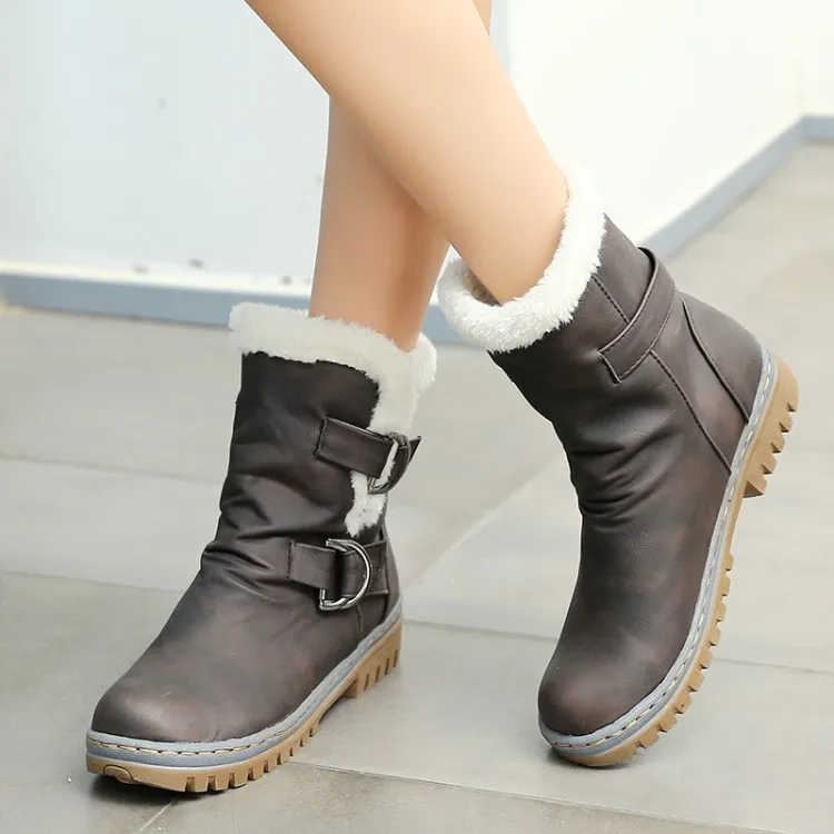 Big Size 11 12 13 14 15 Ma'am Low-heel Short boots Clasp decoration round head Boot barrel Snow boots
Big Size 11 12 13 14 15 Ma'am Low-heel Short boots Clasp decoration round head Boot barrel Snow boots