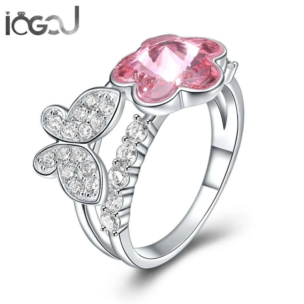 IOGOU Pink Crystals from Swarovski Flower White Butterfly Solitaire Zirconia 925 Sterling Silver Girl's Gift Ring Wholesales
IOGOU Pink Crystals from Swarovski Flower White Butterfly Solitaire Zirconia 925 Sterling Silver Girl's Gift Ring Wholesales
