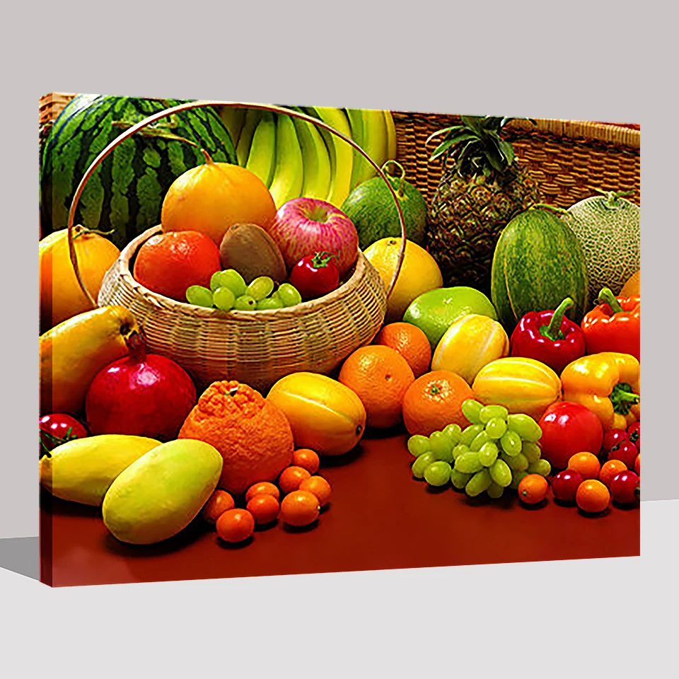 Frame Oil Painting By Numbers DIY Kits Drawing Fruits And Vegetables Picture Hand Paint Coloring On Canvas Kitchen Wall Artworks
Frame Oil Painting By Numbers DIY Kits Drawing Fruits And Vegetables Picture Hand Paint Coloring On Canvas Kitchen Wall Artworks