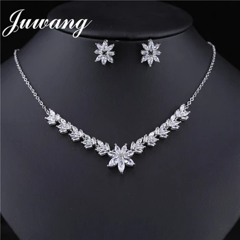 JUWANG Clear Big Water Drop Leaf Jewelry Sets Pendant For Women Bride Luxury Full Cubic Zircon Necklace Set Party Jewelry Sets
JUWANG Clear Big Water Drop Leaf Jewelry Sets Pendant For Women Bride Luxury Full Cubic Zircon Necklace Set Party Jewelry Sets