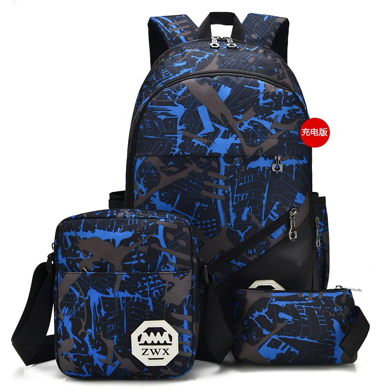 3 PCs Casual Backpack USB Charge Laptop Backpack Capacity Outdoor Large Backpack Fashion Trend Shoulder Bag Male Early
3 PCs Casual Backpack USB Charge Laptop Backpack Capacity Outdoor Large Backpack Fashion Trend Shoulder Bag Male Early
