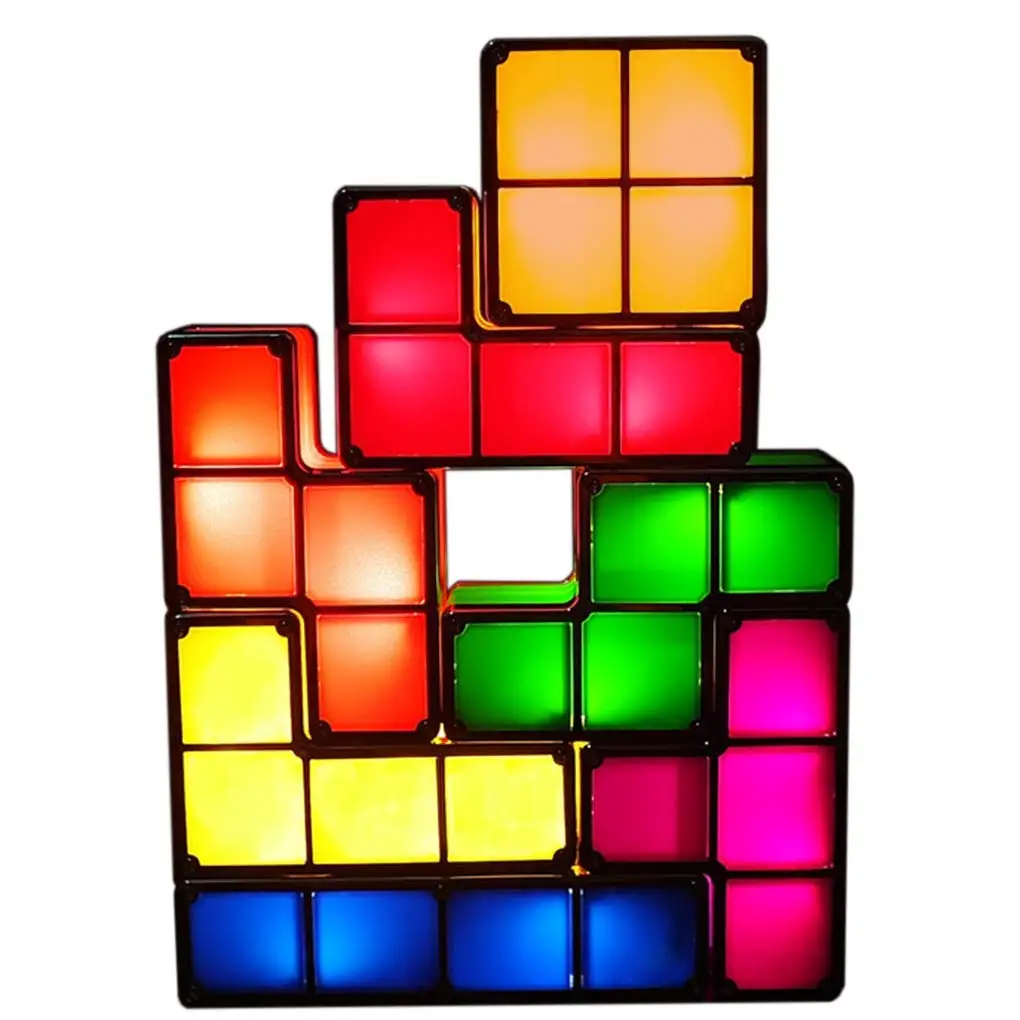 7 PCS Tetris Stackable Night Light 3D Puzzles Toy 7 Colors Magic Blocks Induction Interlocking LED Novelty Desk Lamp Lighting
7 PCS Tetris Stackable Night Light 3D Puzzles Toy 7 Colors Magic Blocks Induction Interlocking LED Novelty Desk Lamp Lighting