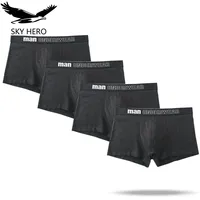 4Pcs/lot 2017 New Striped Mens Cotton Boxer Shorts Boxers Underwear Men Brand Underpants Comfortable Breathable Male Panties image