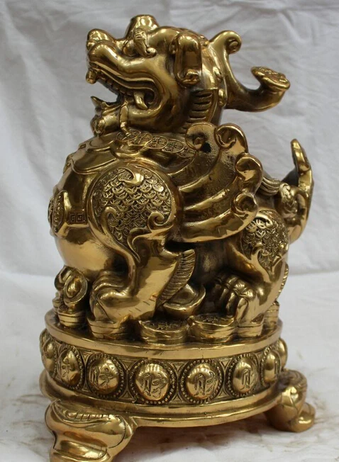 JP S62 12 "Chinese Brass beast unicorn kylin money Yuan Bao wealth Statue sculpture
JP S62 12 "Chinese Brass beast unicorn kylin money Yuan Bao wealth Statue sculpture