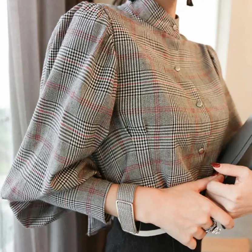 new Plaid Shirt Women Casual Bow Woman Shirts Blouse Lantern Sleeve Blouses Ladies Tops
new Plaid Shirt Women Casual Bow Woman Shirts Blouse Lantern Sleeve Blouses Ladies Tops