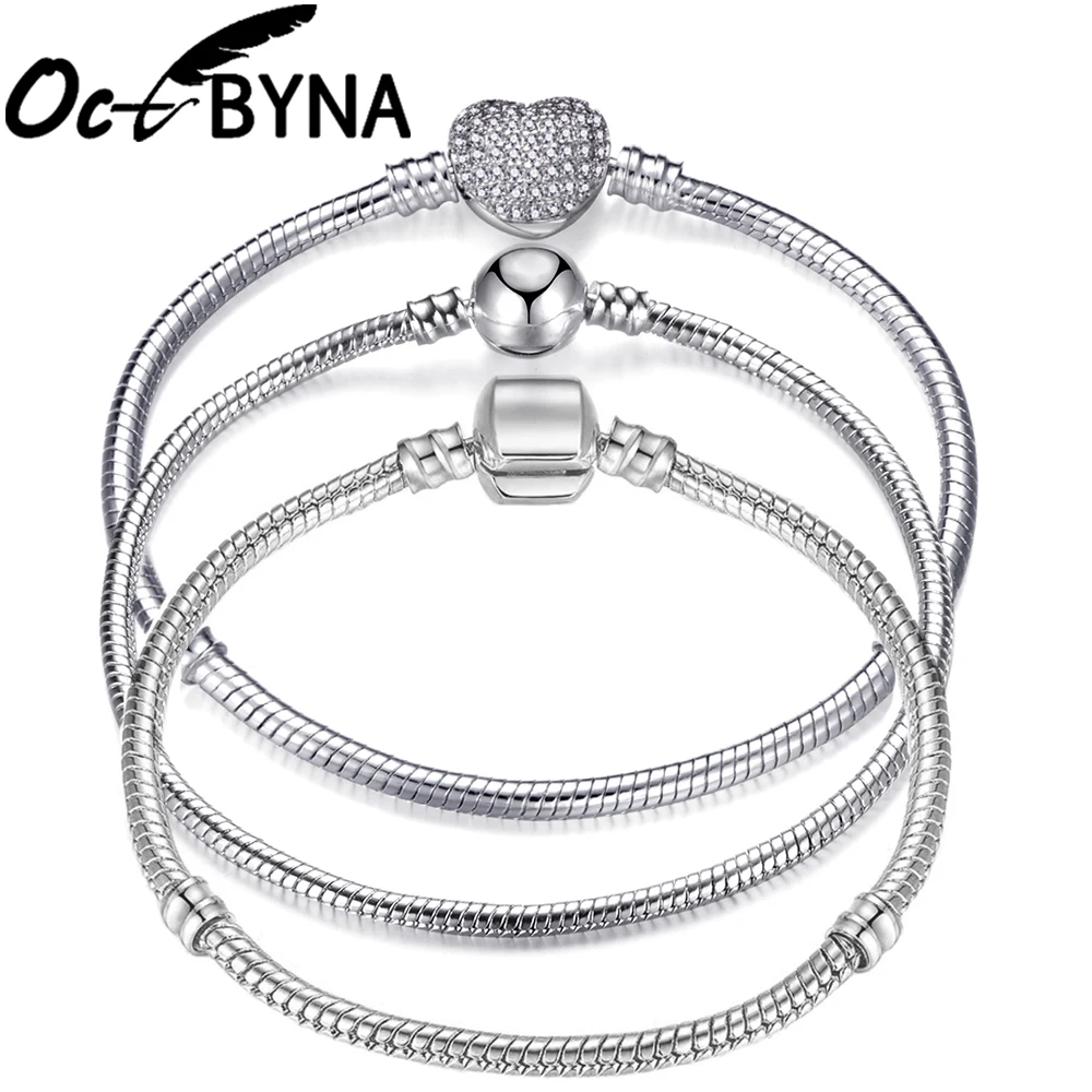 Octbyna Dropshipping Authentic Silver Plated Snake Chain Charm Bracelet For Women Fine Bracelet&Bangle DIY Jewelry Making
Octbyna Dropshipping Authentic Silver Plated Snake Chain Charm Bracelet For Women Fine Bracelet&Bangle DIY Jewelry Making