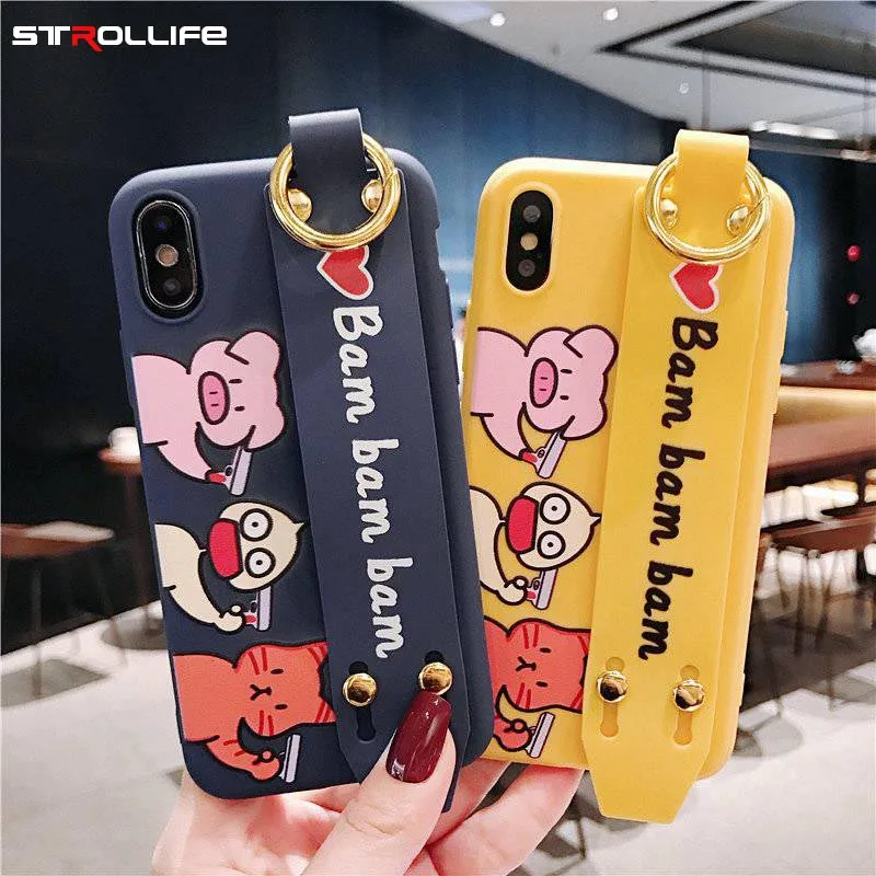 STROLLIFE Cute Suicide Pigs Phone Case for iPhone XS Max XR Lovely Cartoon Cover for iPhone8 7 6S Plus X Fashion Wristband Shell
STROLLIFE Cute Suicide Pigs Phone Case for iPhone XS Max XR Lovely Cartoon Cover for iPhone8 7 6S Plus X Fashion Wristband Shell