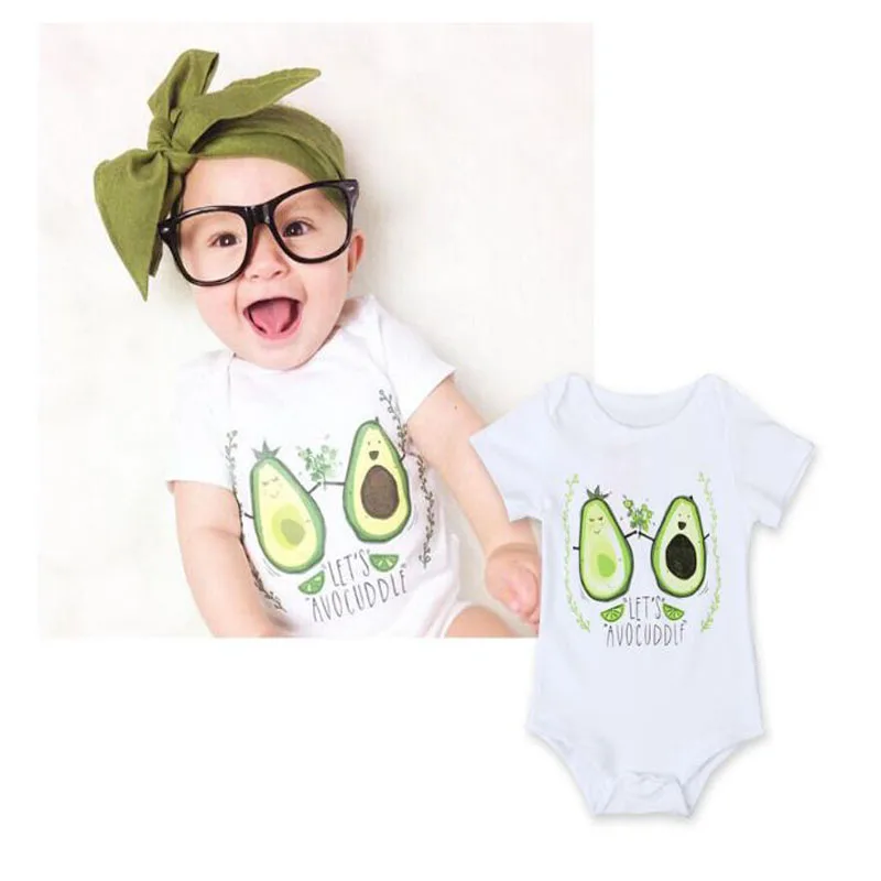 baby boy clothes summer short sleeves cotton fruit pattern lovely style one piece Romper baby girls letter print Outfit Clothes