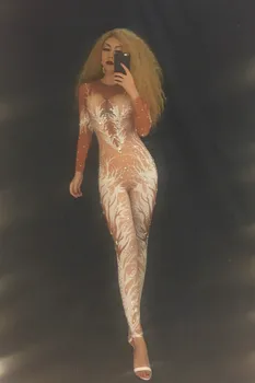 Sparkly Crystals Sexy Bodysuit Women Stage Dance Jumpsuit Nightclub Female Singer Costume Christmas Celebrate Outfit Baalmar DJ
Sparkly Crystals Sexy Bodysuit Women Stage Dance Jumpsuit Nightclub Female Singer Costume Christmas Celebrate Outfit Baalmar DJ