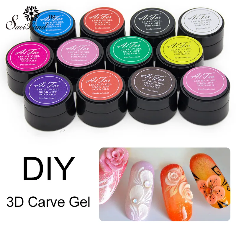 Saviland Nail Design 12 Coloful 3D Sculpture Carved Glue Glitter Painting UV Gel Acrylic Nail Art Modelling Manicure Decor
Saviland Nail Design 12 Coloful 3D Sculpture Carved Glue Glitter Painting UV Gel Acrylic Nail Art Modelling Manicure Decor