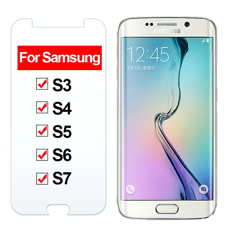 Закаленное стекло для Samsung S7 S6 S5 S4 S3 Защита экрана Galaxy S 6 7 5 4 3 защитная пленка серии