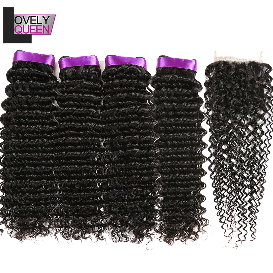 Lovely Queen Hair Deep Wave Bundles Brazilian Hair Bundles with Closure Deep Wave 4 Bundles with Closure Human Hair Extensions
Lovely Queen Hair Deep Wave Bundles Brazilian Hair Bundles with Closure Deep Wave 4 Bundles with Closure Human Hair Extensions