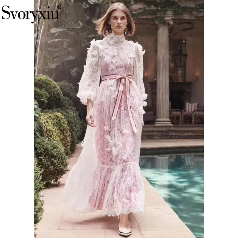 Svoryxiu Runway Autumn White Lace Transparent Pink Elegant Maxi Dress Butterfly Applique Long Sleeve Long Dress Vestidos 2019
Svoryxiu Runway Autumn White Lace Transparent Pink Elegant Maxi Dress Butterfly Applique Long Sleeve Long Dress Vestidos 2019