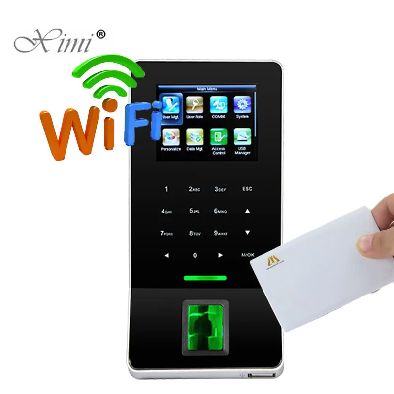 

ZK F22 WIFI Biometric Fingerprint Access Control System With MF Card Reader Fingerprint Time Attendance With BioID Live Sensor