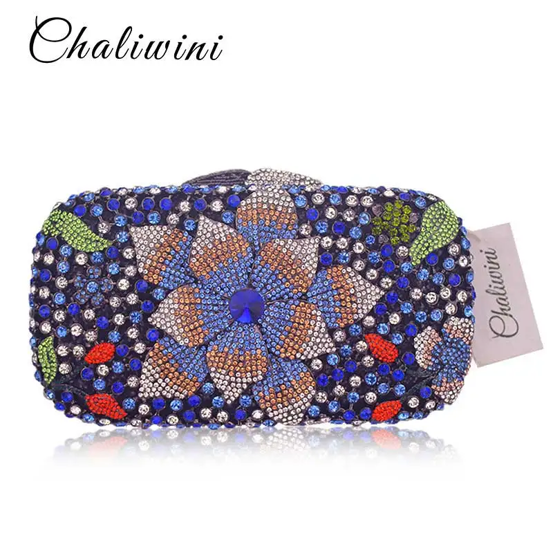 

Color Luxury Crystal Day clutches handcraft rhinestone evening bag soiree sac pochette femme women party purse Clutch Bag