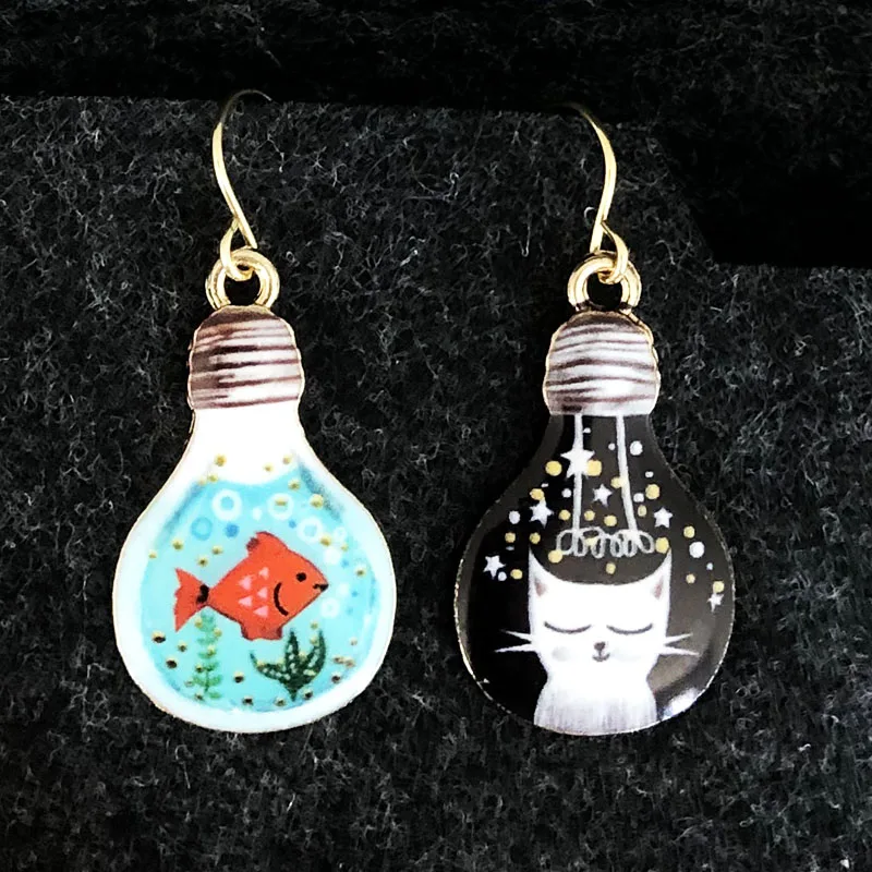 8 Styles Cat and Fish Asymmetric Earrings Black Ace of Clubs Playing Card Cute Umbrella Earring Skull Gold and Silver Earring
8 Styles Cat and Fish Asymmetric Earrings Black Ace of Clubs Playing Card Cute Umbrella Earring Skull Gold and Silver Earring