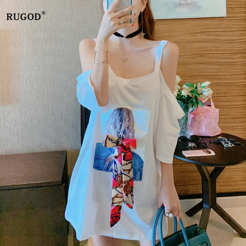 RUGOD New fashion Strapless shoulder loose casual t shirt O neck Bow map tshirt women Korean version tops women
RUGOD New fashion Strapless shoulder loose casual t shirt O neck Bow map tshirt women Korean version tops women