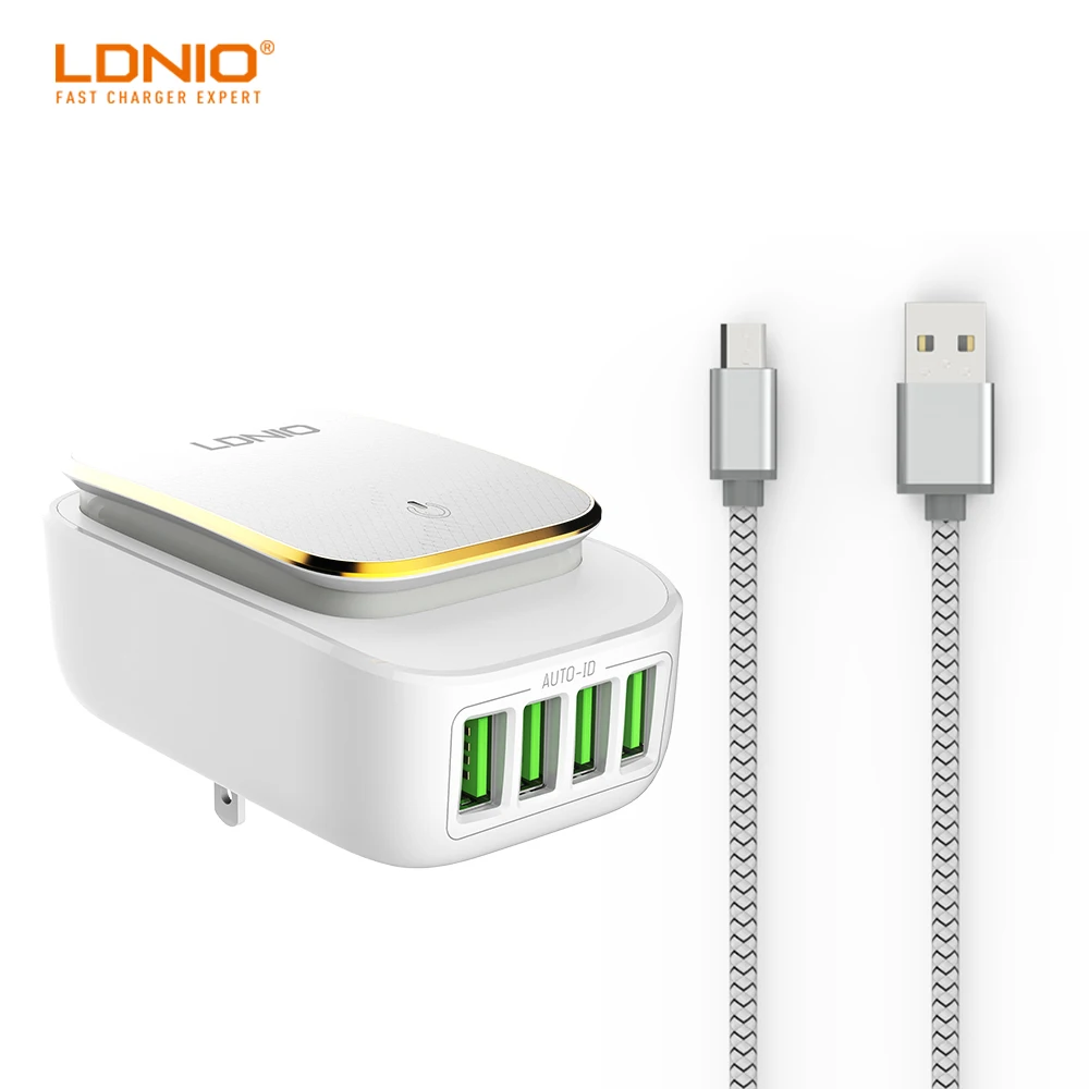 LDNIO A4405 4-портовый 4.4A (макс.) 22 Вт EU USB зарядное устройство адаптер Светодиодная