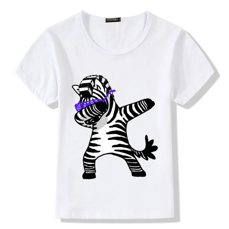 2018 Unicorn Cartoon Funny Boys T shirt Kids Rabbit/Cat/Panda/Dog Summer T-shirt Baby Girls Clothes Short Sleeve 2-9