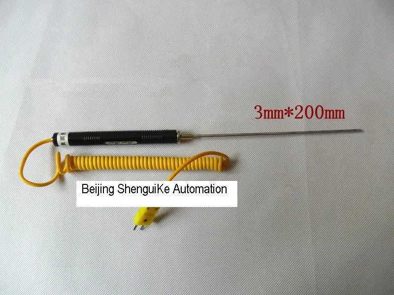 Handle type thermocouple K Type with Spring Coil cable and Miniature connector free Shipping
Handle type thermocouple K Type with Spring Coil cable and Miniature connector free Shipping