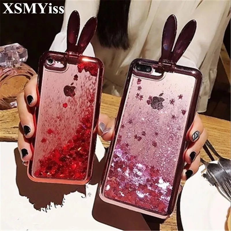 XSMYiss Fashion Cute Rabbit Ear Plating Quicksand Glitter Soft TPU Protective Back Cover For iphone X 6 6S 7 8 Plus
XSMYiss Fashion Cute Rabbit Ear Plating Quicksand Glitter Soft TPU Protective Back Cover For iphone X 6 6S 7 8 Plus