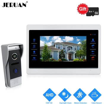 

JERUAN 10 inch 720P Video Door Phone Doorbell Unlock Intercom System Record Monitor +1.0MP HD COMS Camera With Motion Detection