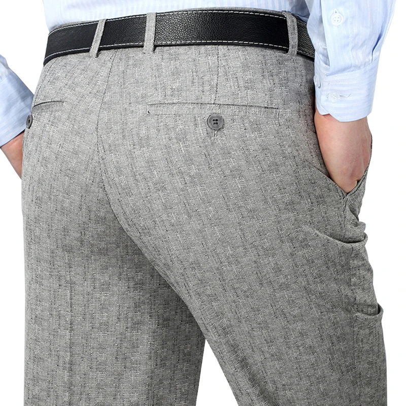 Mu Yuan Yang Business Casual Summer Thin Suit Pants Classical Mans Linen Dress Pants Anti Wrinkle Straight Work Pants Plus Size 
Mu Yuan Yang Business Casual Summer Thin Suit Pants Classical Mans Linen Dress Pants Anti Wrinkle Straight Work Pants Plus Size