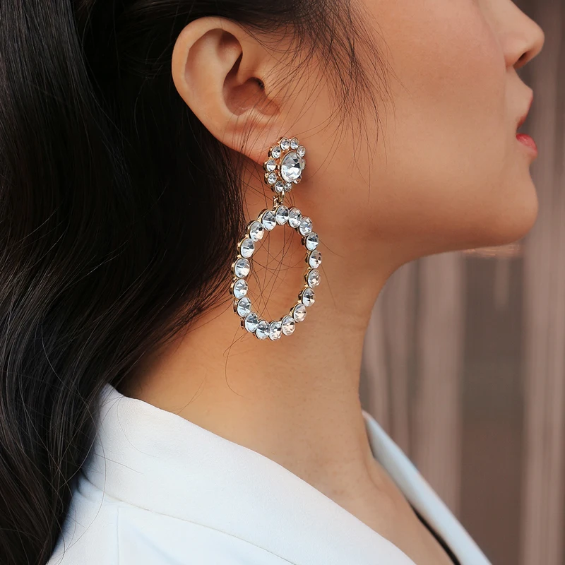 New Crystal Round Pendant Drop Earrings For Women Charm Big Statement Dangle Earrings Fashion Jewelry Wedding Party Female Gift
New Crystal Round Pendant Drop Earrings For Women Charm Big Statement Dangle Earrings Fashion Jewelry Wedding Party Female Gift