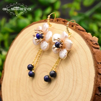 GLSEEVO Natural Baroque Pearl Flower Dangle Earrings For Women Wedding Lapis Lazuli Drop Earrings Luxury Fine Jewelry GE0797
GLSEEVO Natural Baroque Pearl Flower Dangle Earrings For Women Wedding Lapis Lazuli Drop Earrings Luxury Fine Jewelry GE0797