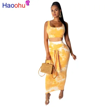 HAOOHU 2019 women new summer tie dye galaxy print short tank top tie up midi skirts suit two piece bodycon maxi dress set
HAOOHU 2019 women new summer tie dye galaxy print short tank top tie up midi skirts suit two piece bodycon maxi dress set