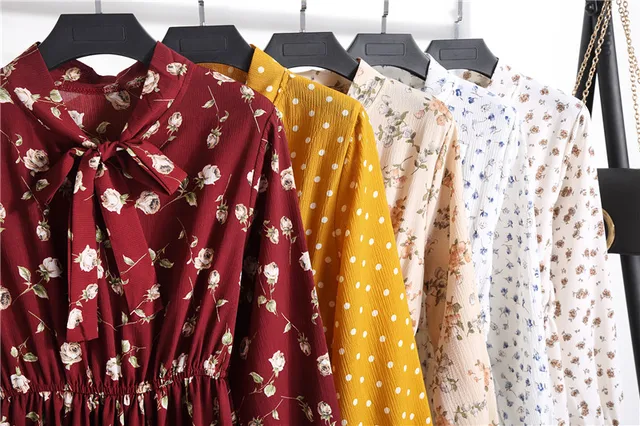 2020 jesienna damska sukienka dla kobiet szyfonowa koszula z długim rękawem sukienka A-line Midi zimowa sukienka biała kokardka kwiatowy Vestidos Vintage tanie tanio Poliester COTTON Jesień Stojak Pełna Butterfly rękawem Łuk Na co dzień empire Drukuj Kolan 2020 jesienna damska sukienka dla kobiet szyfonowa koszula z długim rękawem sukienka A-line Midi zimowa sukienka biała kokardka kwiatowy Vestidos Vintage tanie tanio Poliester COTTON Jesień Stojak Pełna Butterfly rękawem Łuk Na co dzień empire Drukuj Kolan