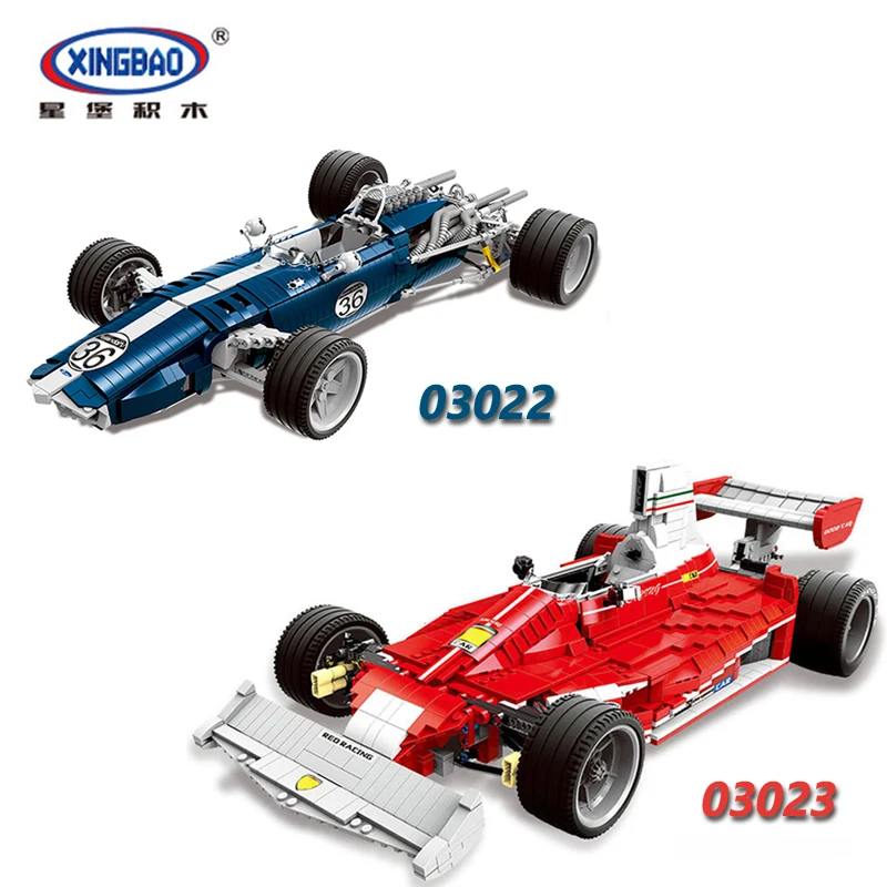 

XINGBAO 03022 03023 Genuine The Blue Racing Car The Red Car Set Building Blocks Bricks Compatible With Technic Car