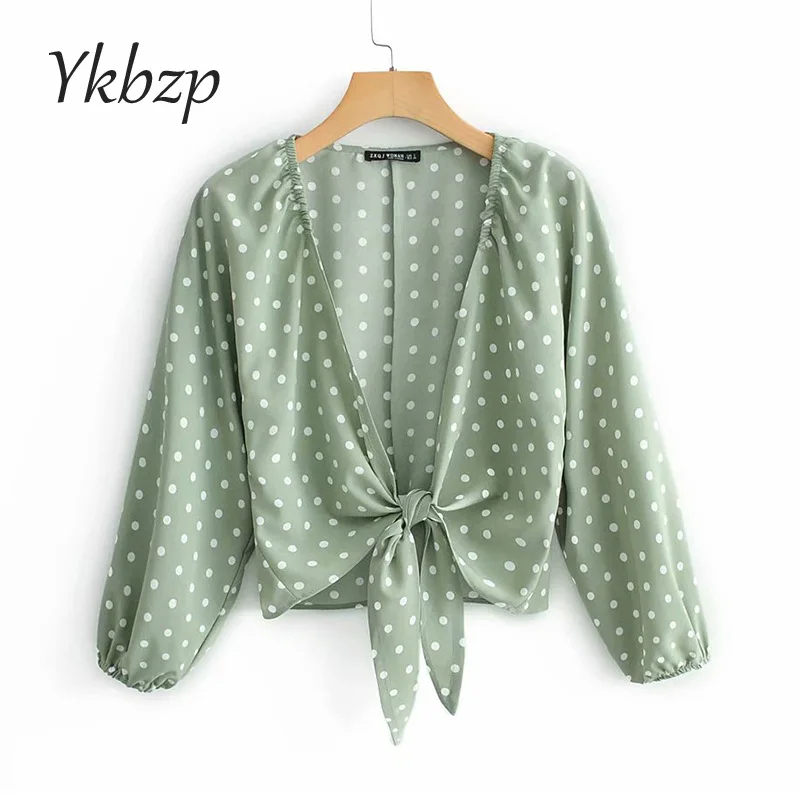 women dot print blouse bow tie long sleeve sweet shirts casual female green summer blusas tops
women dot print blouse bow tie long sleeve sweet shirts casual female green summer blusas tops