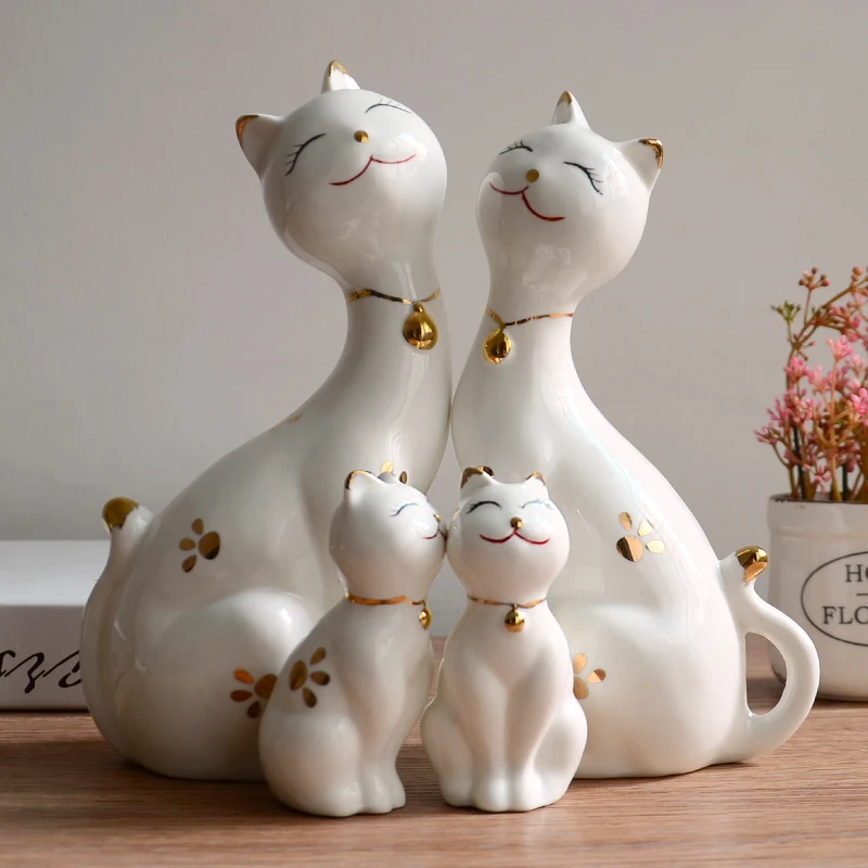 Nordic cute ceramic lucky cat family love home decor crafts room decoration objects Smiling cat statue porcelain animal figurine
Nordic cute ceramic lucky cat family love home decor crafts room decoration objects Smiling cat statue porcelain animal figurine