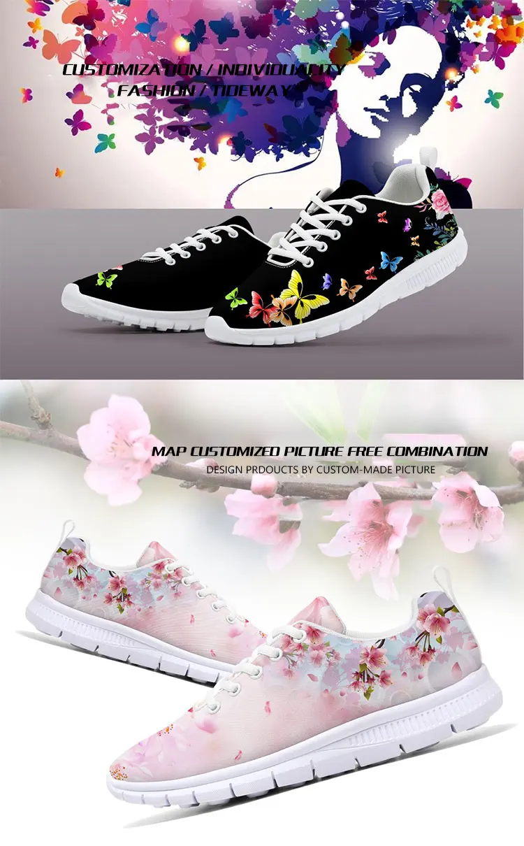 FIRST DANCE Custom Print Womens Casual Shoes Summer Female Flower Pattern Womens Vulcanize Shoes Floral Pink Women Casual Shoes 3