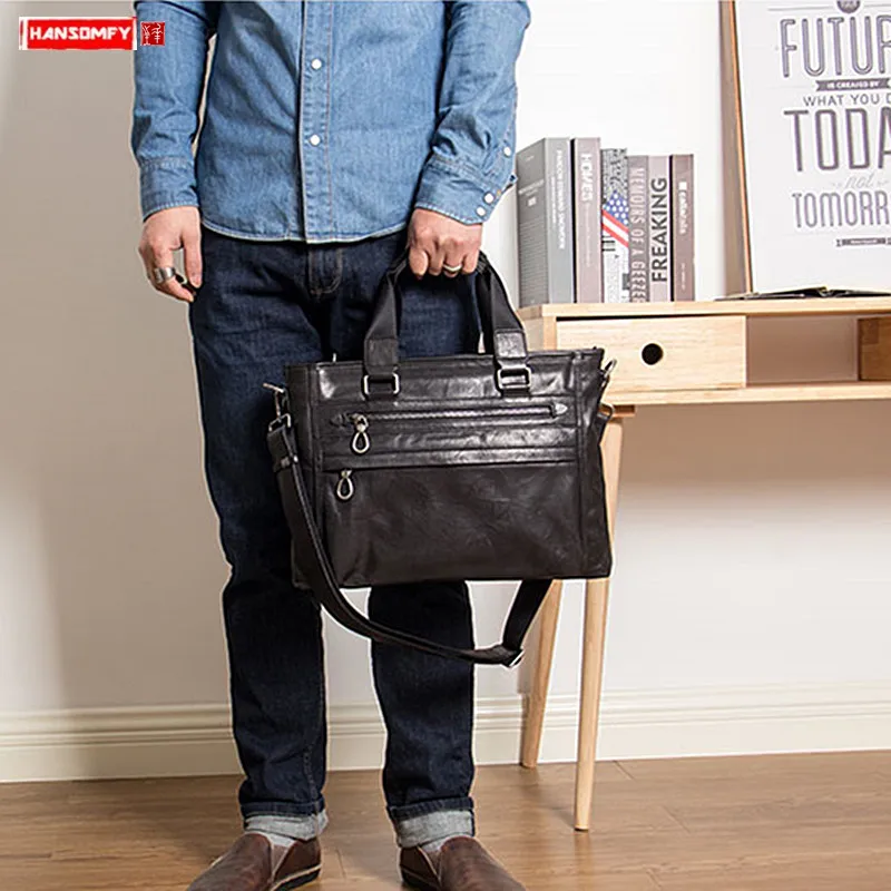 2019 New men's bag handbag first layer leather male shoulder crossbody bag genuine leather cross section computer bags briefcase
2019 New men's bag handbag first layer leather male shoulder crossbody bag genuine leather cross section computer bags briefcase