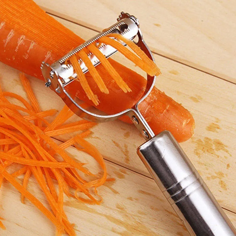 New Multi-functional Stainless Steel Vegetable Grate Peeling Dual Purpose Julienne Grate Peeler Grater Kitchen Gadget Tools -TH
New Multi-functional Stainless Steel Vegetable Grate Peeling Dual Purpose Julienne Grate Peeler Grater Kitchen Gadget Tools -TH