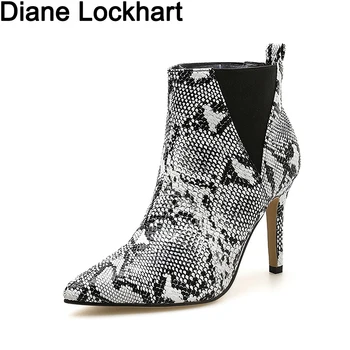 2019 New Women Slip-On Boots Snake Print Ankle Boots For Women Thin Heels Fashion Pointed toe Ladies Sexy Boots shoes mujer
2019 New Women Slip-On Boots Snake Print Ankle Boots For Women Thin Heels Fashion Pointed toe Ladies Sexy Boots shoes mujer